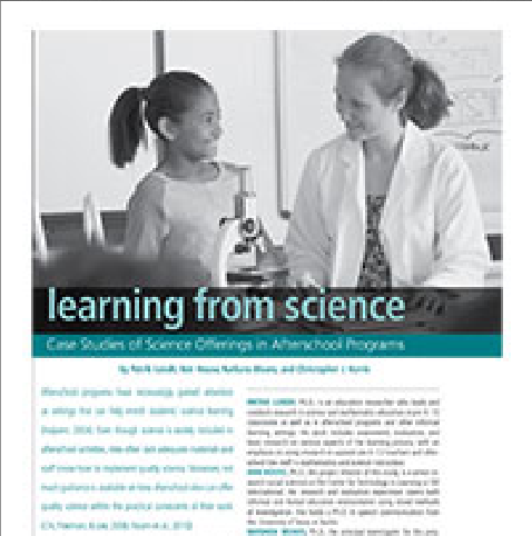 Check out our article Learning From ScienceAfterschool Matters