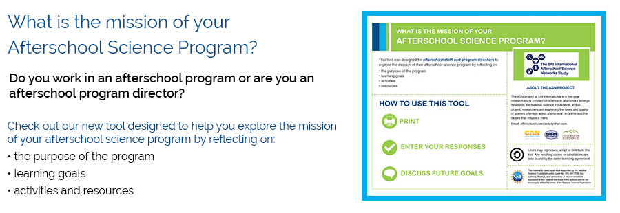 What is the mission of your afterschool science program?